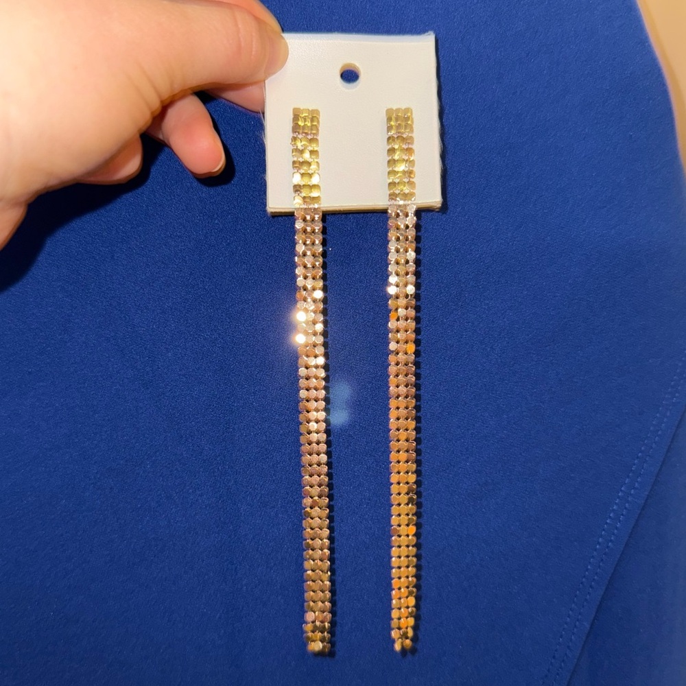 NWT Free People Waterfall Gold Earrings